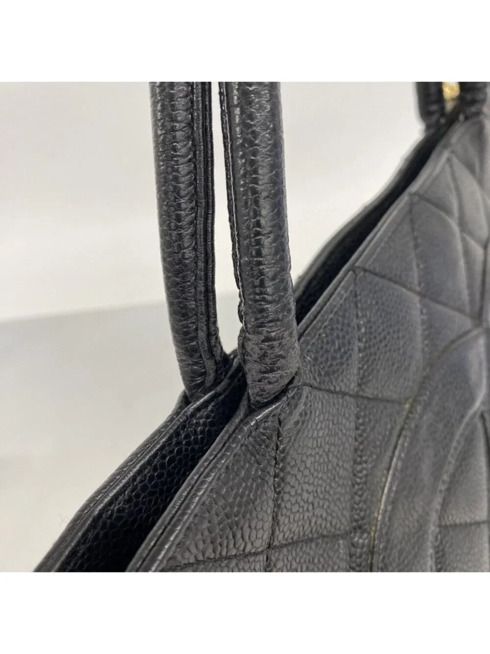 Chanel Tote Reissue Caviar Leather Black Gold